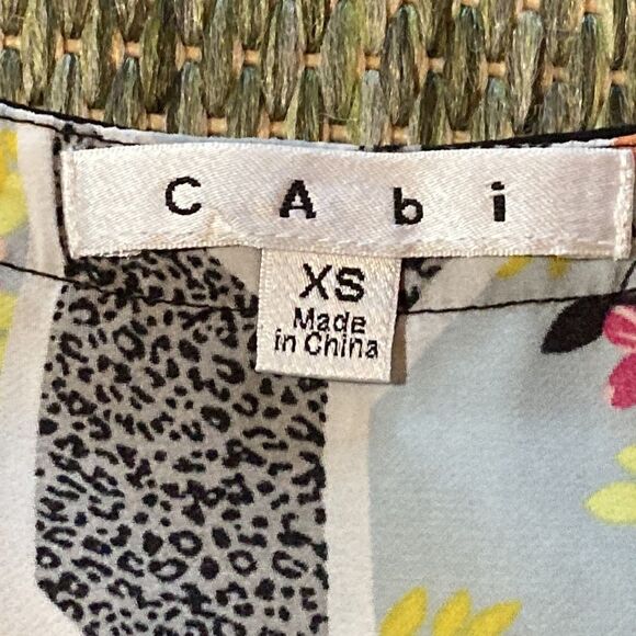 CAbi Sleeveless Floral Top With Black Trim - Picture 7 of 9